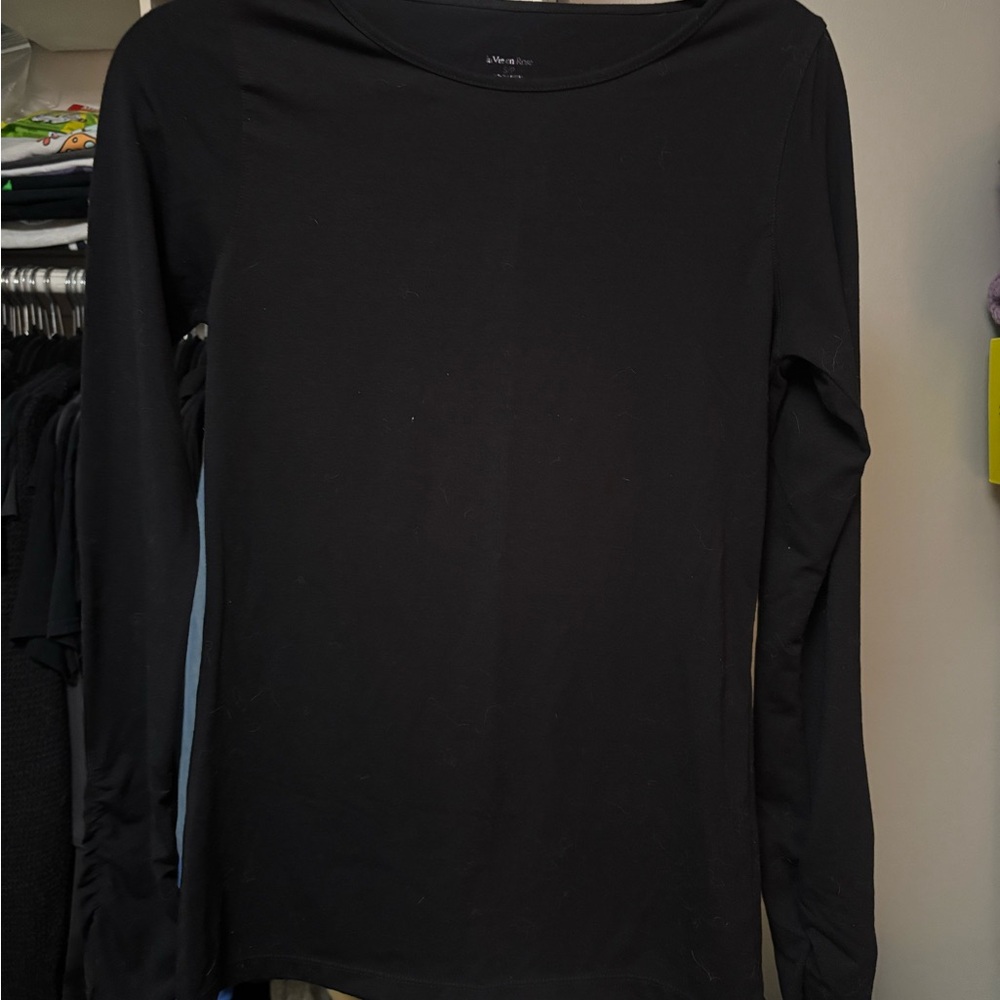 La Vie En Rose Classic Black Long Sleeve Top